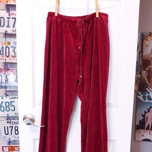 Liz Claiborne candy-apple red velvety Athleisure pants